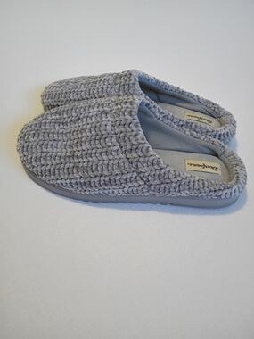 Dearfoams Women’s Gray Chenille Knit Clog Slippers Memory Foam Size XL 11-12